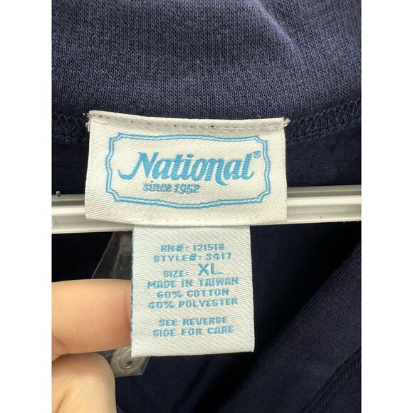 National Womens Two Piece Pant Set Size XL Navy Blue Cardigan and Sweatpants - Picture 3 of 16